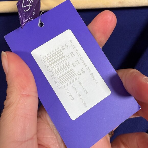 Seraphine Front Knot Maternity Dress Size 12 Royal Blue Work Office Career - Picture 7 of 13